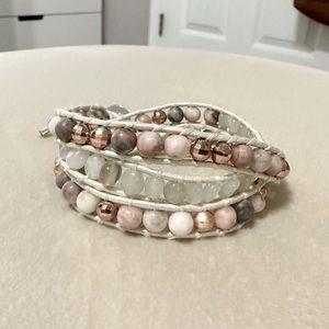 Victoria Emerson pink/gray/white/rose gold wraparound bracelet